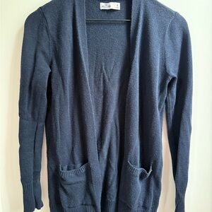 Hollister Blue Cardigan Sweater Open Front Knit